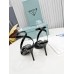 Prada Heel Sandals 85mm In Black Brushed Leather