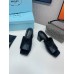 Prada Heeled Slide Sandals 65mm In Black Nappa Leather Prada Heeled Slide Sandals 65mm In Black Nappa Leather