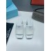 Prada Heeled Slide Sandals 65mm In White Nappa Leather Prada Heeled Slide Sandals 65mm In White Nappa Leather
