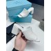 Prada Heeled Slide Sandals 65mm In White Nappa Leather Prada Heeled Slide Sandals 65mm In White Nappa Leather