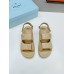 Prada Padded Sandals In Beige Nappa Leather Prada Padded Sandals In Beige Nappa Leather