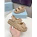 Prada Padded Sandals In Beige Nappa Leather Prada Padded Sandals In Beige Nappa Leather