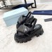 Prada Monolith Padded Sandals In Black Nappa Leather Prada Monolith Padded Sandals In Black Nappa Leather