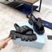Prada Monolith Padded Sandals In Black Nappa Leather Prada Monolith Padded Sandals In Black Nappa Leather