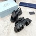 Prada Monolith Padded Sandals In Black Nappa Leather Prada Monolith Padded Sandals In Black Nappa Leather