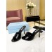 Prada Heeled Sandals 75mm in Black Brushed Leather Prada Heeled Sandals 75mm in Black Brushed Leather