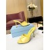 Prada Heeled Sandals 75mm in Yellow Brushed Leather Prada Heeled Sandals 75mm in Yellow Brushed Leather