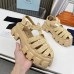 Prada Monolith Crochet Cage Sandals in Beige Raffia Fabric Prada Monolith Crochet Cage Sandals in Beige Raffia Fabric