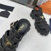 Prada Monolith Crochet Cage Sandals in Black Raffia Fabric Prada Monolith Crochet Cage Sandals in Black Raffia Fabric