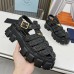 Prada Monolith Crochet Cage Sandals in Black Raffia Fabric Prada Monolith Crochet Cage Sandals in Black Raffia Fabric