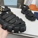 Prada Monolith Crochet Cage Sandals in Black Raffia Fabric Prada Monolith Crochet Cage Sandals in Black Raffia Fabric