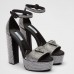Prada Platform Sandals 135mm in Black Satin with Crystals Prada Platform Sandals 135mm in Black Satin with Crystals