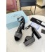 Prada Platform Sandals 135mm in Black Satin with Crystals Prada Platform Sandals 135mm in Black Satin with Crystals