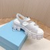 Prada Monolith Sandals in White Rubber Prada Monolith Sandals in White Rubber