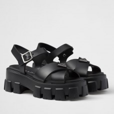 Prada Monolith Sandals in Black Rubber Prada Monolith Sandals in Black Rubber