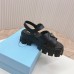 Prada Monolith Sandals in Black Rubber Prada Monolith Sandals in Black Rubber