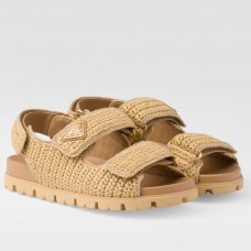 Prada Women's Crochet Sandals in Natural Raffia Prada Women's Crochet Sandals in Natural Raffia