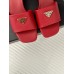 Prada Heeled Sandals 35mm in Red Saffiano Leather