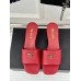 Prada Heeled Sandals 35mm in Red Saffiano Leather