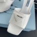 Prada Heeled Slide Sandals 65mm In White Leather Prada Heeled Slide Sandals 65mm In White Leather