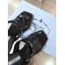 Prada Heeled Thong Sandals In Black Brushed Leather Prada Heeled Thong Sandals In Black Brushed Leather