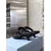 Prada Heeled Thong Sandals In Black Brushed Leather Prada Heeled Thong Sandals In Black Brushed Leather