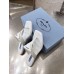 Prada Heeled Thong Sandals In White Brushed Leather