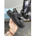 Prada Padded Sandals In Black Nappa Leather