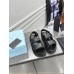 Prada Padded Sandals In Black Nappa Leather