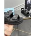 Prada Padded Sandals In Black Nappa Leather