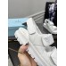 Prada Padded Sandals In White Nappa Leather