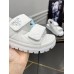 Prada Padded Sandals In White Nappa Leather