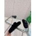 Prada Women's Slippers In Black Shearling Prada Women's Slippers In Black Shearling