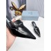 Prada Sabots Mules In Black Brushed Leather Prada Sabots Mules In Black Brushed Leather