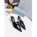Prada Sabots Mules In Black Brushed Leather Prada Sabots Mules In Black Brushed Leather