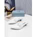 Prada Sabots Mules In White Brushed Leather Prada Sabots Mules In White Brushed Leather