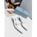 Prada Sabots Mules In White Brushed Leather Prada Sabots Mules In White Brushed Leather