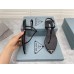 Prada Thong Sandals In Black Brushed Leather