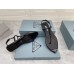 Prada Thong Sandals In Black Brushed Leather