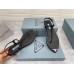 Prada Thong Sandals In Black Brushed Leather