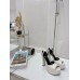 Saint Laurent Jodie Platform Sandals In White Lambskin