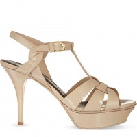 Saint Laurent Tribute Platform Sandals 105mm In Poudre Patent Leather Saint Laurent Tribute Platform Sandals 105mm In Poudre Patent Leather