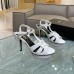 Saint Laurent Tribute Platform Sandals 105mm In White Calfskin Saint Laurent Tribute Platform Sandals 105mm In White Calfskin