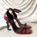 Saint Laurent Opyum 85mm Sandals in Red Patent Leather with Black YSL Heel Saint Laurent Opyum 85mm Sandals in Red Patent Leather with Black YSL Heel