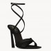 Saint Laurent Corinne Sandals 110mm in Black Satin Saint Laurent Corinne Sandals 110mm in Black Satin