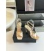 Saint Laurent Corinne Sandals 110mm in Beige Satin