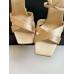 Saint Laurent Corinne Sandals 110mm in Beige Satin