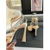 Saint Laurent Corinne Sandals 110mm in Beige Satin