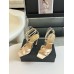 Saint Laurent Corinne Sandals 110mm in Beige Satin