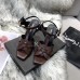 Saint Laurent Tribute Sandals 105 In Dark Brown Calfskin Saint Laurent Tribute Sandals 105 In Dark Brown Calfskin